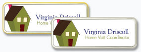 Badges with Polished Metal Borders Badges with Polished Metal Borders