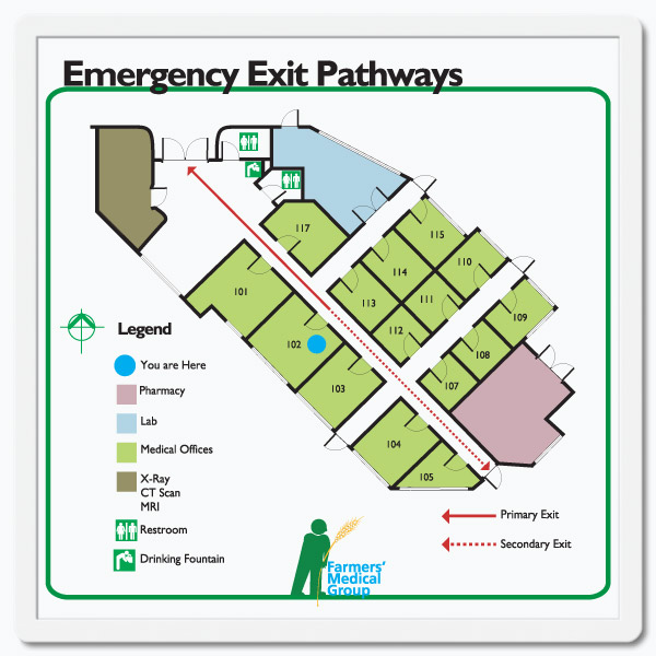 Floor plan signs you design and print in SNAP frames