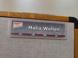 Hanging paper insert cubicle signs