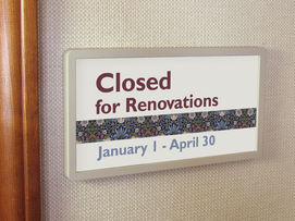 paper insert cubicle sign on a museum workstation paper insert cubicle sign on a museum workstation