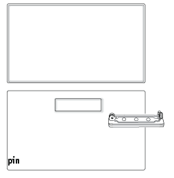 SNAP business card size nametag with pin